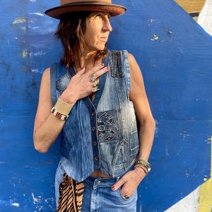 Jeansväst i patchwork