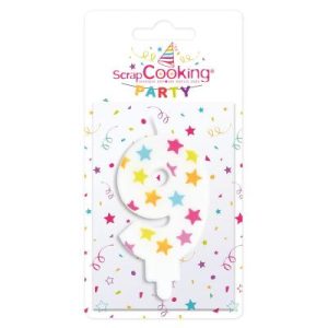 Tårtljus Nummer 9 Stjärnor Scrapcooking