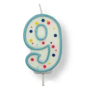Tårtljus Nummer 9 Blå PME