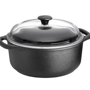 Skeppshult Gryta Rund Med Glaslock 4 L Ø 24 cm