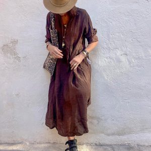 Linneklänning Brown från Verkstan