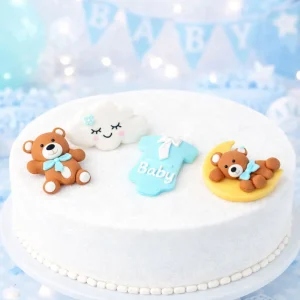 Ätbar dekoration Babyshower Blå