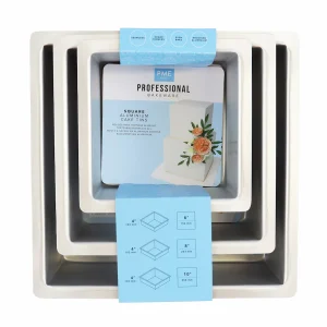 Bakform tårtform 3-pack Fyrkantig 15-20-25 cm