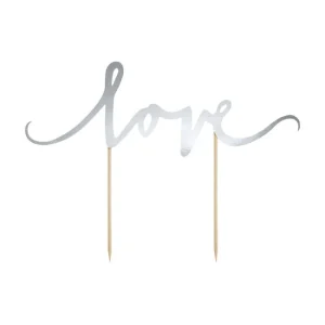 Cake topper Love Silver