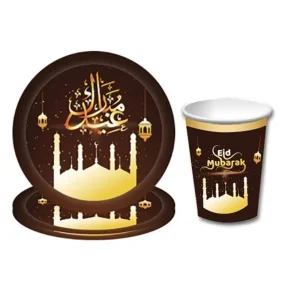 Eid Mubarak Papperstallrikar & Muggar 12st