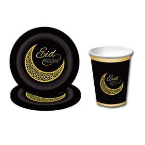 Eid Mubarak Papperstallrikar & Muggar 12st