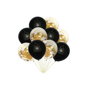 Eid Mubarak ballonger med konfetti, 10st