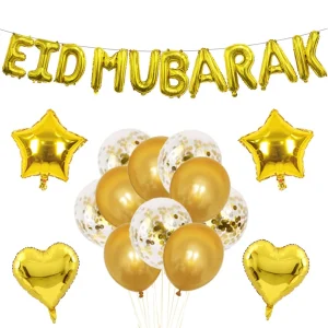 Eid Mubarak ballongset, guld
