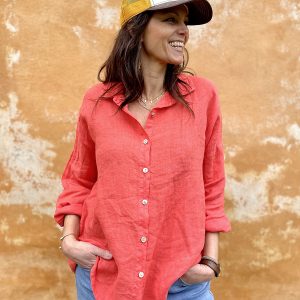 Linneskjorta korall från Verkstan