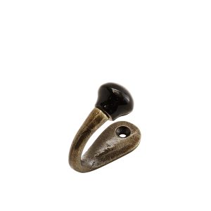 Krok med porslinsknopp / Brunsvart