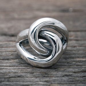 Silverring stor knut