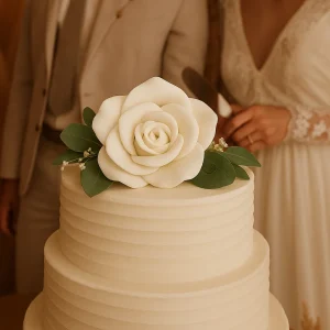 Ätbar dekoration Ros vit