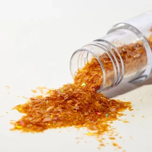 Ätbart glitter flakes Guld