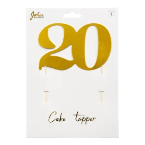 Cake topper 20 Guld