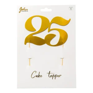 Cake topper 25 Guld