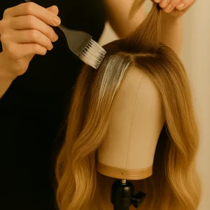 Färgning Peruk äkta hår