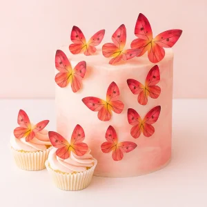 Fjärilar ätbara Wafer Rosa