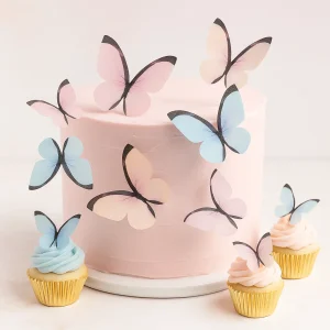 Fjärilar ätbara Wafer Pastell