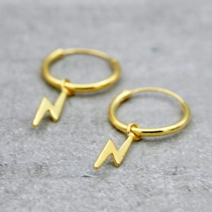 Guldörhängen creoler med blixt