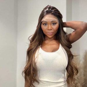 Jessica - Syntetisk Half Lace Peruk - 70cm