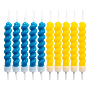 Tårtljus Twist Blå & Gul