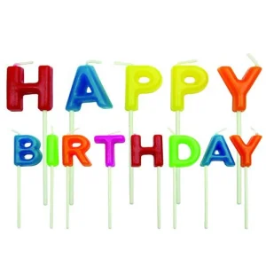Tårtljus färgglada Happy birthday