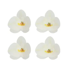 Ätbara blommor Wafer Orkidé deluxe Vit 10-pack